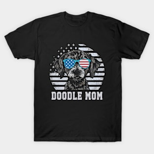 Doodle Mom endoodle Dog American Flag 4Th Of July T-Shirt